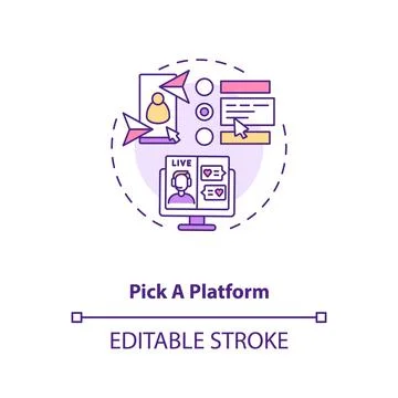 Pick platform for chatting with partner concept icon. Ilustração Stock