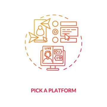 Pick platform for finding couple concept icon. Ilustração Stock