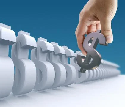 Pick the right dollar sign Stock Illustration