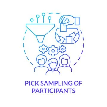 Pick sampling of participants blue gradient concept icon Stock Illustration