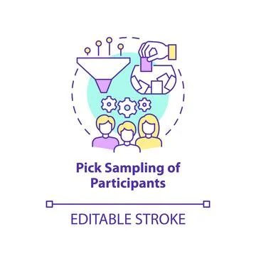 Pick sampling of participants concept icon Stock Illustration