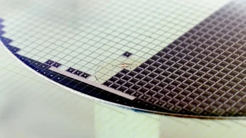 Pick up silicon die  in die attach machine in semiconductor manufacturing, Stock Footage 167153296