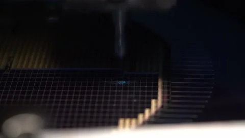 Pick up silicon die  in die attach machine in semiconductor manufacturing, Stock Footage 167153300