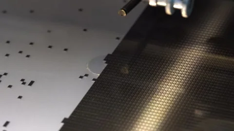 Pick up silicon die  in die attach machine in semiconductor manufacturing, Stock Footage 167153313