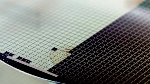 Pick up silicon die  in die attach machine in semiconductor manufacturing, Stock Footage 167153381