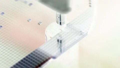 Pick up silicon die  in die attach machine in semiconductor manufacturing, Stock Footage 167368097