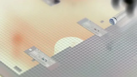 Pick up silicon die  in die attach machine in semiconductor manufacturing, Stock Footage 169895785