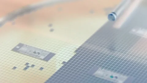 Pick up silicon die  in die attach machine in semiconductor manufacturing, Stock-Footage 169896217
