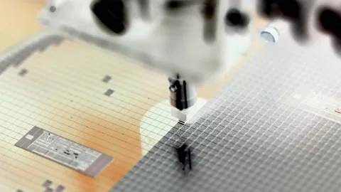 Pick up silicon die  in die attach machine in semiconductor manufacturing, Stock Footage 169896272