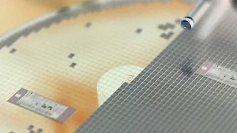 Pick up silicon die  in die attach machine in semiconductor manufacturing, Stock Footage 169896484