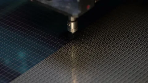 Pick up silicon die  in die attach machine in semiconductor manufacturing, Stock-Footage 197034699