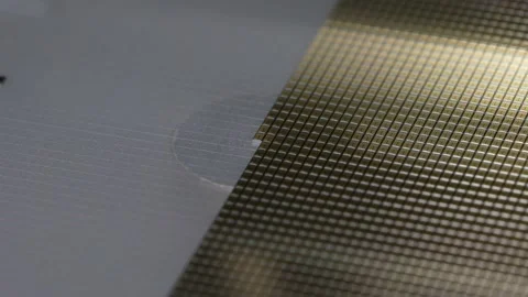 Pick up silicon die  in die attach machine in semiconductor manufacturing, Stock-Footage 197035343