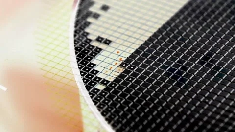 Pick up silicon die  in die attach machine in semiconductor manufacturing, Stock Footage 197035366
