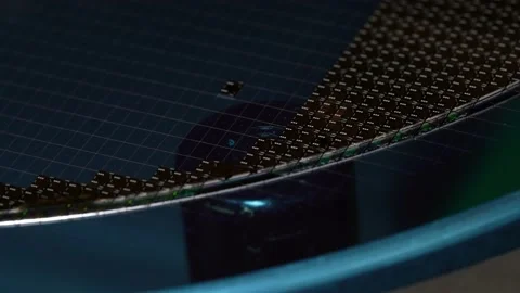 Pick up  silicon wafer in die attach machine in semiconductor manufacturing Stock Footage 197035233