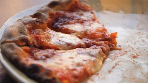 Pick Up Slice Of Pizza Stock Footage 60985238