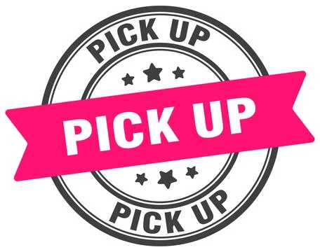Pick up stamp. pick up label on transparent background. round sign Stock Illustration