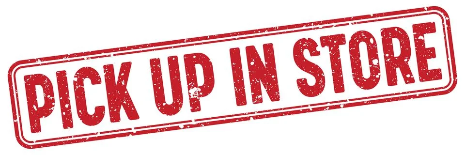 Pick up in store red grunge stamp with no background. pick up in store stamp Stock Illustration