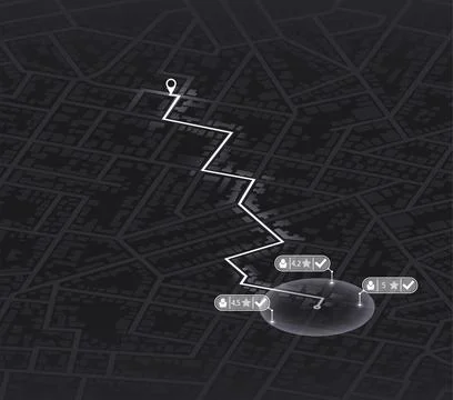 Pick up taxi. Gps map navigation to own house. Detailed view of city. Passenger Stock Illustration