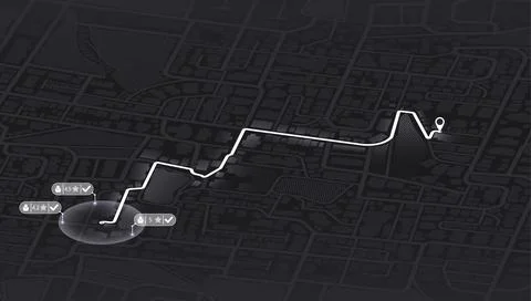 Pick up taxi. Gps map navigation to own house. Detailed view of city. Passenger Stock Illustration
