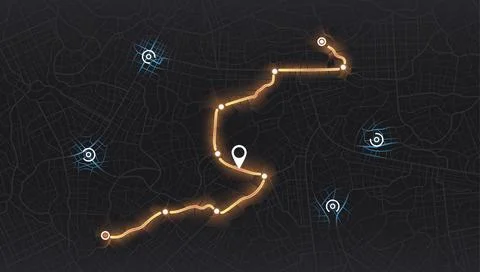 Pick up taxi. Gps map navigation to own house. Detailed view of city. Passenger Stock Illustration