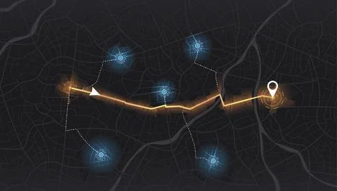 Pick up taxi. Gps map navigation to own house. Detailed view of city. Passenger Stock Illustration