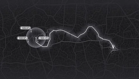 Pick up taxi. Gps map navigation to own house. Detailed view of city. Passenger Stock Illustration
