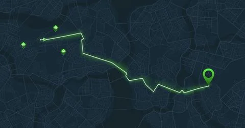 Pick up taxi. Gps map navigation to own house. Detailed view of city. Stock Illustration