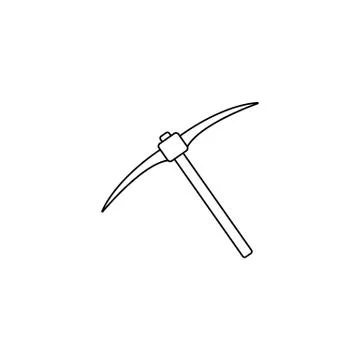 Pick tool line icon, build repair elements Illustrazione stock