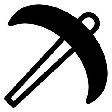 Pickaxe glyph icon vector illustration isolated on white background Illustrazione stock