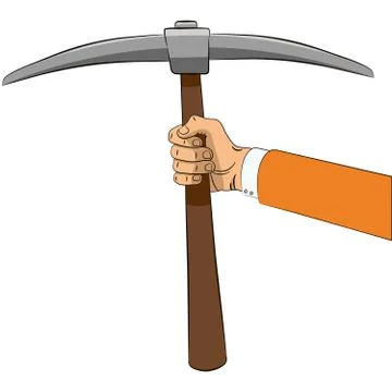 Pickaxe in hand. Stock Illustration