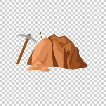 Pickaxe Hitting Rock Mound Icon for Mining and Excavation Design Stockillustratie