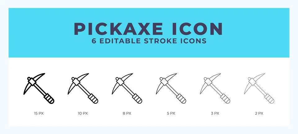 Pickaxe icon illustration vector with editable stroke. Stock Illustration