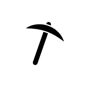 Pickaxe icon logo design template isolated illustration Stock Illustration