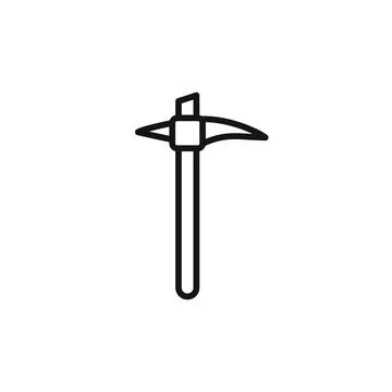 Pickaxe icon logo sign vector outline Stock Illustration