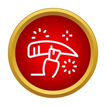 Pickaxe icon mining valuable resources concept Stock Illustration