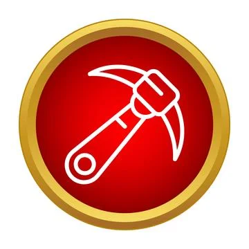 Pickaxe icon symbolizing mining, excavation, and industry work Stock Illustration