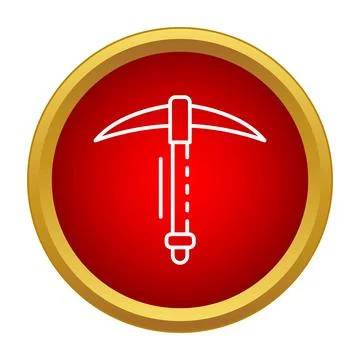 Pickaxe icon symbolizing mining, labor, and excavation Stock Illustration