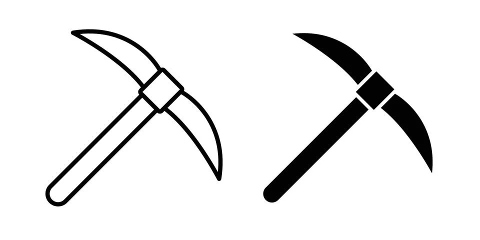 Pickaxe icon vector, symbol, logo illustrations イラスト素材