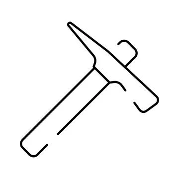 Pickaxe line drawing representing geology and mining industry Stock Illustration