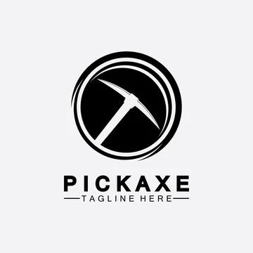 Pickaxe Logo Vector icon symbol illustration Design template, Mining Concept  Stock Illustration