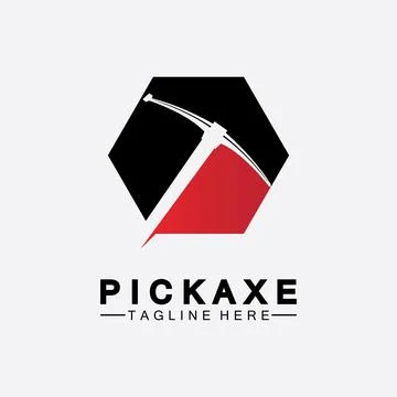 Pickaxe Logo Vector icon symbol illustration Design template, Mining Concept  Stock Illustration