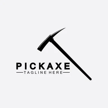 Pickaxe Logo Vector icon symbol illustration Design template, Mining Concept  Stock Illustration
