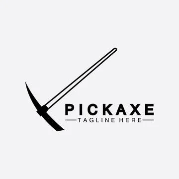 Pickaxe Logo Vector icon symbol illustration Design template, Mining Concept  Stock Illustration