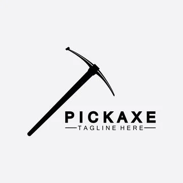 Pickaxe Logo Vector icon symbol illustration Design template, Mining Concept  Stock Illustration
