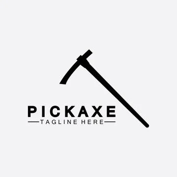 Pickaxe Logo Vector icon symbol illustration Design template, Mining Concept  Stock Illustration