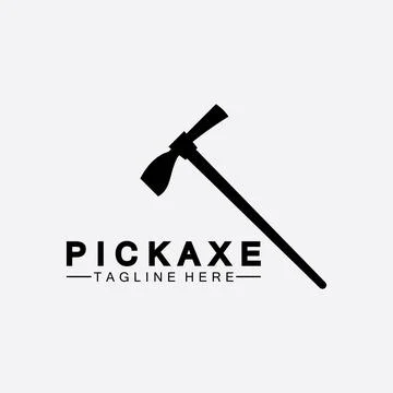 Pickaxe Logo Vector icon symbol illustration Design template, Mining Concept  Stock Illustration