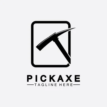 Pickaxe Logo Vector icon symbol illustration Design template, Mining Concept  Stock Illustration