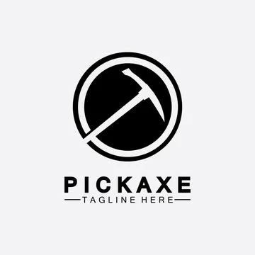 Pickaxe Logo Vector icon symbol illustration Design template, Mining Concept  Stock Illustration