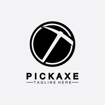 Pickaxe Logo Vector icon symbol illustration Design template, Mining Concept  Stock Illustration