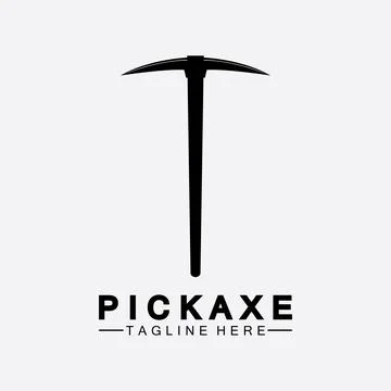Pickaxe Logo Vector icon symbol illustration Design template, Mining Concept  Stock Illustration